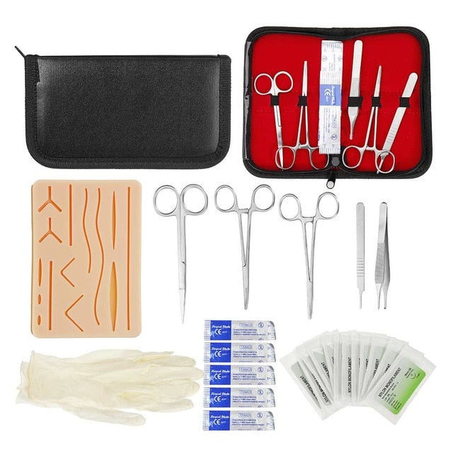 26 In 1 Skin Suture Surgical Training Kit Silicone Pad Needle Scissors Soft Easy to Operate Teaching Resource Kit