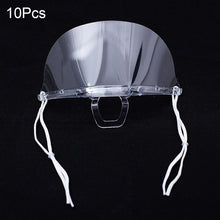 Load image into Gallery viewer, 10Pcs Hygiene Safety Face Shield Plastic Visor Protective Anti-Fog Anti-Splash Transparent Food Face Shield For Mouth Nose