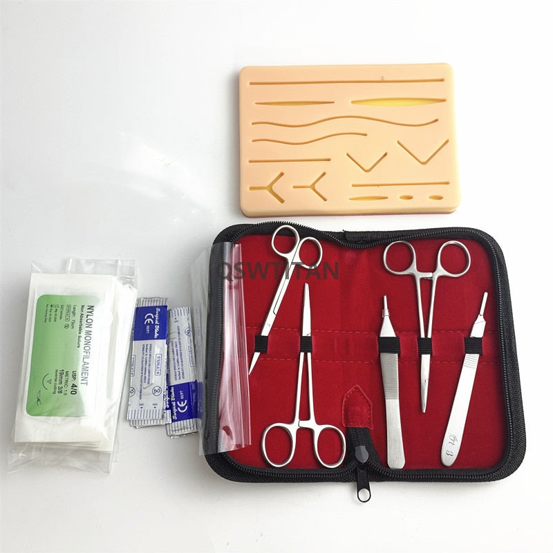 Teaching  Suture Training Kit Skin Operate Suture Practice Model Training Pad Needle Scissors