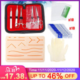 25pcs Surgical Suture Training Kit Skin Operate Suture Practice Model Training Pad Needle Scissors Tool Kit Medical Teaching